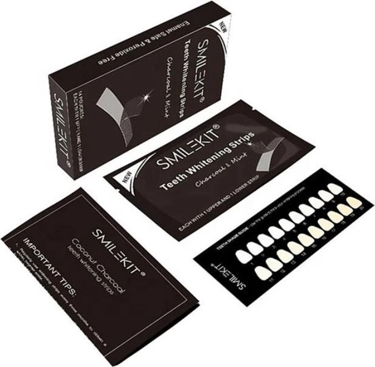 Teeth Whitening Strips - Tanden Bleken - Tandenbleekset - Tandenbleek Strips - 100% Natuurlijk/Vegan - 28x Tandenbleek Strips - (0%) Peroxide - Activated Houtskool & Kokosolie - Beauty - Frisse Adem 6 Teeth Whitening Strips - Tanden Bleken - Tandenbleekset - Tandenbleek Strips - 100% Natuurlijk/Vegan - 28x Tandenbleek Strips - (0%) Peroxide - Activated Houtskool & Kokosolie - Beauty - Frisse Adem - Afbeelding 4