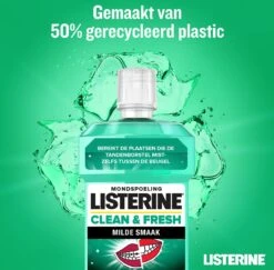 LISTERINE Clean & Fresh, Mondwater Met Essentiële Oliën En Fluoride, Zonder Alcohol, Bereikt De Plaatsen Die De Tandenborstel Mist – Zelfs Tussen De Beugel, 3 X 500 Ml -Gillette Winkel 1200x1180 7