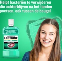 LISTERINE Clean & Fresh, Mondwater Met Essentiële Oliën En Fluoride, Zonder Alcohol, Bereikt De Plaatsen Die De Tandenborstel Mist – Zelfs Tussen De Beugel, 3 X 500 Ml -Gillette Winkel 1200x1189 6