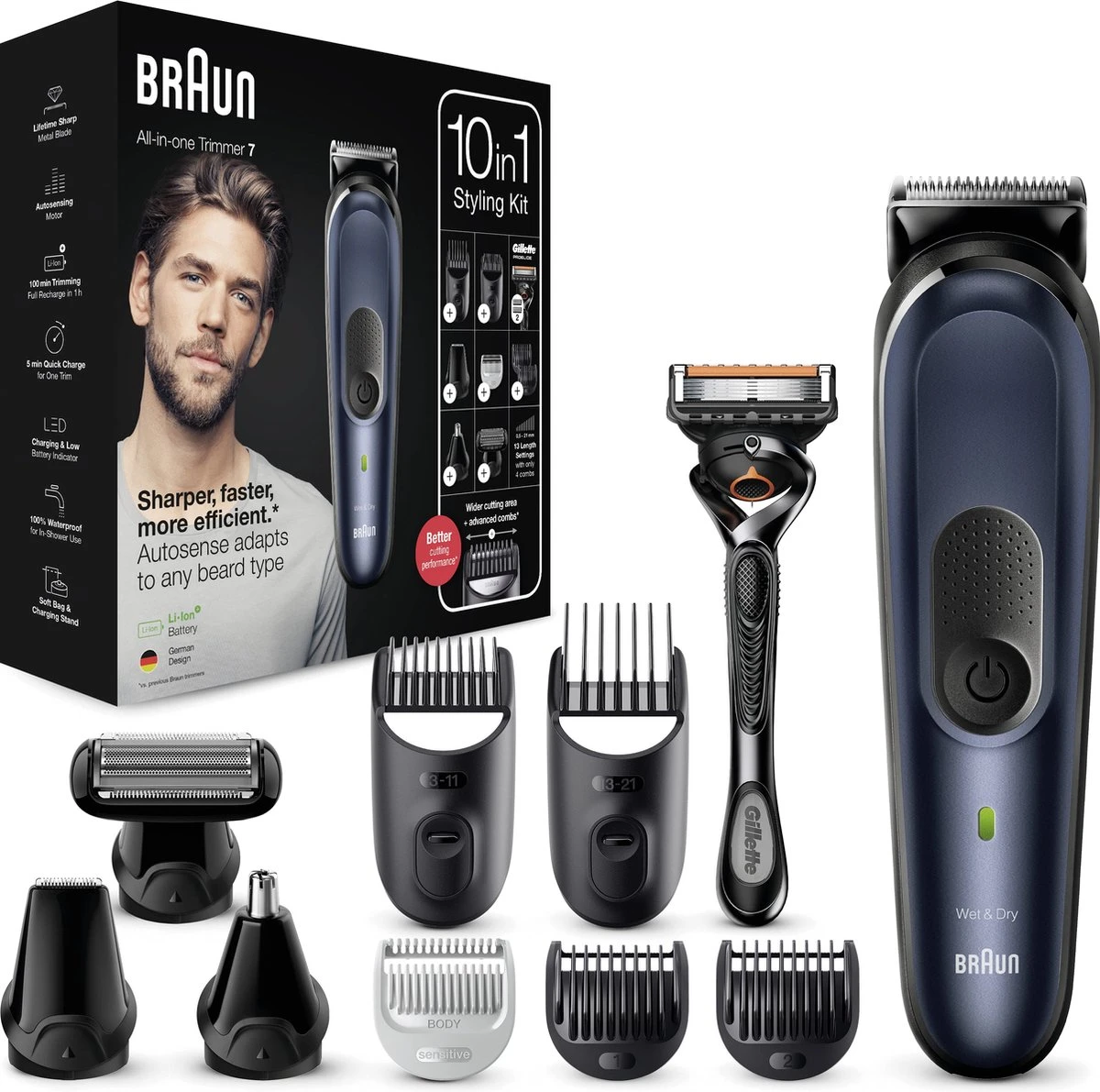 Braun Multigroomer 7 MGK7330 - 10in1 Trimmer Voor Mannen - Baard + Haar 3 Braun Multigroomer 7 MGK7330 - 10in1 Trimmer Voor Mannen - Baard + Haar