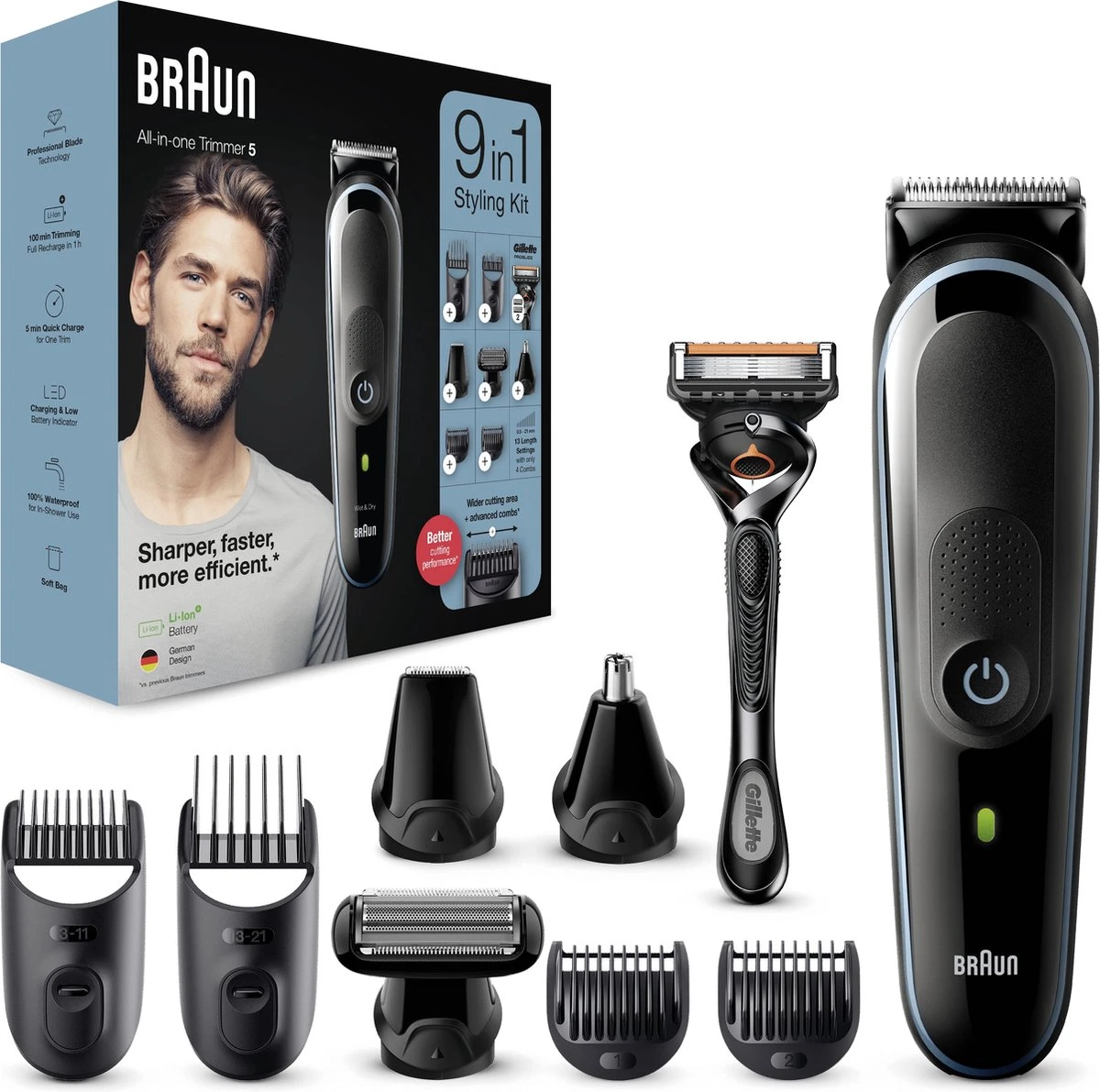Braun Multigroomer 5 MGK5380 - 9in1 Trimmer Voor Mannen - Baard + Haar 3 Braun Multigroomer 5 MGK5380 - 9in1 Trimmer Voor Mannen - Baard + Haar