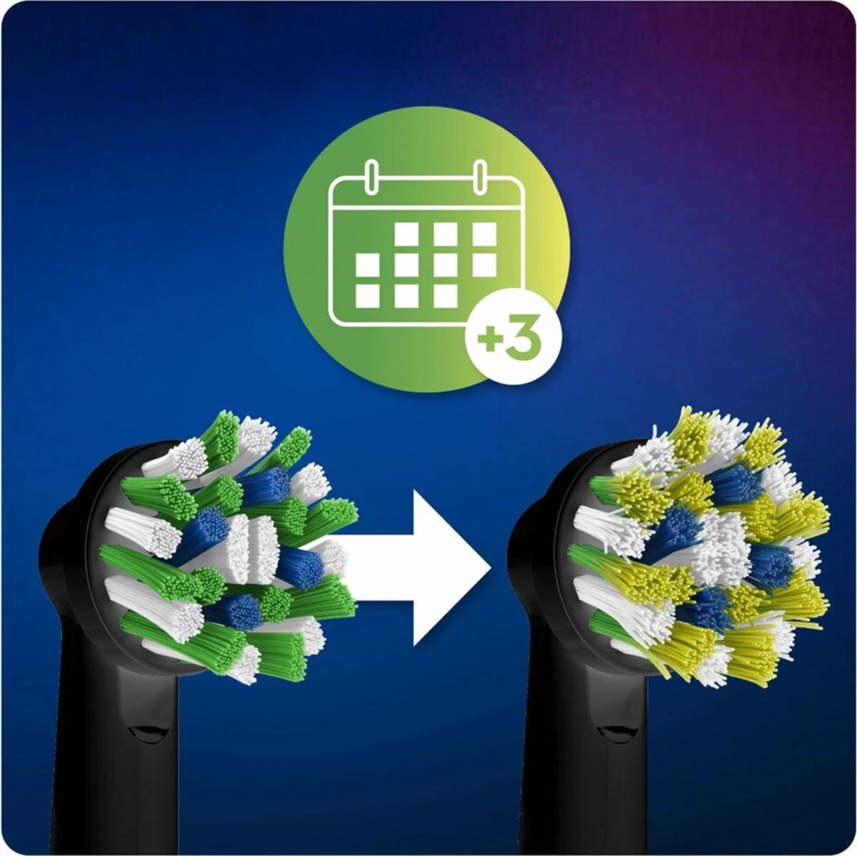 Oral B Oral-B CrossAction - Met CleanMaximiser-technologie - Opzetborstels - Zwart - 2 Stuks 9 Oral B Oral-B CrossAction - Met CleanMaximiser-technologie - Opzetborstels - Zwart - 2 Stuks - Afbeelding 7