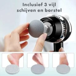 TTC - Elektrische Eeltverwijderaar - Stofzuigfunctie - 3 Snelheden - Inclusief 3 Vijlschijven & Borstel USB-Oplaadbaar -- Voetverzorging - Voetvijl Elektrisch - Pedicureset Elektrisch Voeten -Moederdag -Gillette Winkel 1200x1198 50