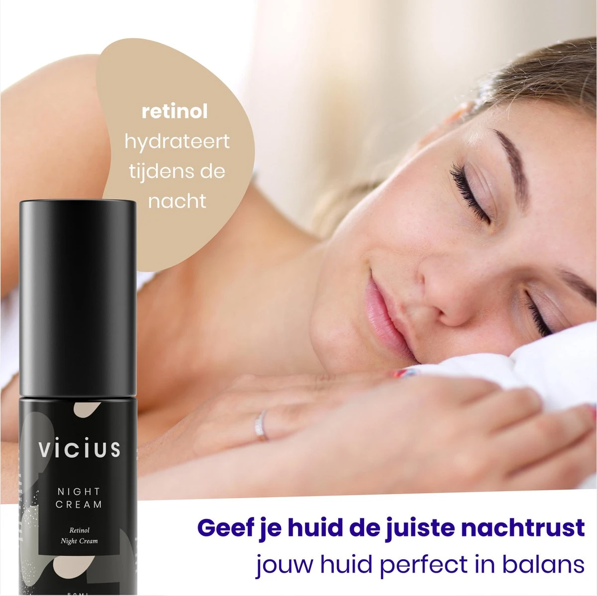 Vicius® - Nachtcrème Voor Vrouwen - Retinol - Anti Rimpel Crème - Hydraterende Gezichtscrème - 50ml 8 Vicius® - Nachtcrème Voor Vrouwen - Retinol - Anti Rimpel Crème - Hydraterende Gezichtscrème - 50ml - Afbeelding 6
