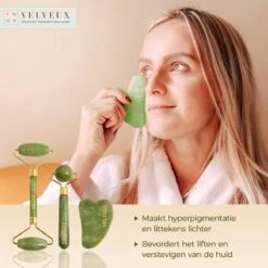 Velveux Gua Sha Jade Steen Gezichtsroller 4 Delige Set Cadeau Voor Vrouw - Geschenkset Vrouwen - Jade Roller - Gezichtsmassage - Valentijnsdag Cadeau -Gillette Winkel 1200x1200 1049