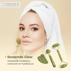 Velveux Gua Sha Jade Steen Gezichtsroller 4 Delige Set Cadeau Voor Vrouw - Geschenkset Vrouwen - Jade Roller - Gezichtsmassage - Valentijnsdag Cadeau -Gillette Winkel 1200x1200 1053