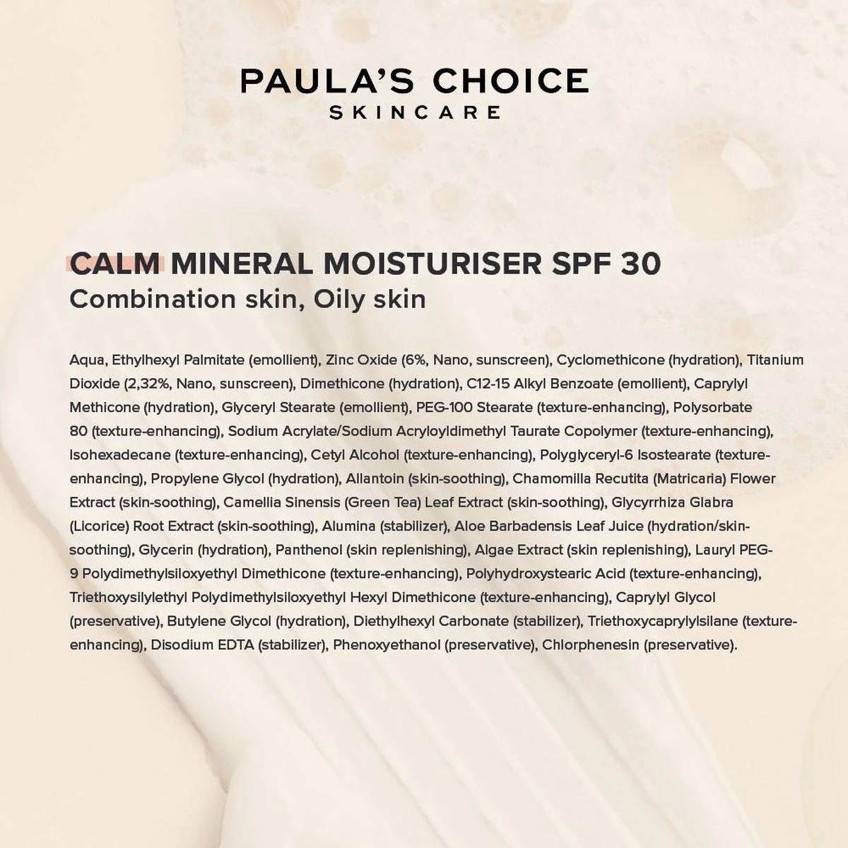 Paula's Choice CALM Non-Greasy Dagcrème SPF 30 - Gecombineerde, Vette & Gevoelige Huid - 60 Ml 6 Paula's Choice CALM Non-Greasy Dagcrème SPF 30 - Gecombineerde, Vette & Gevoelige Huid - 60 Ml - Afbeelding 4