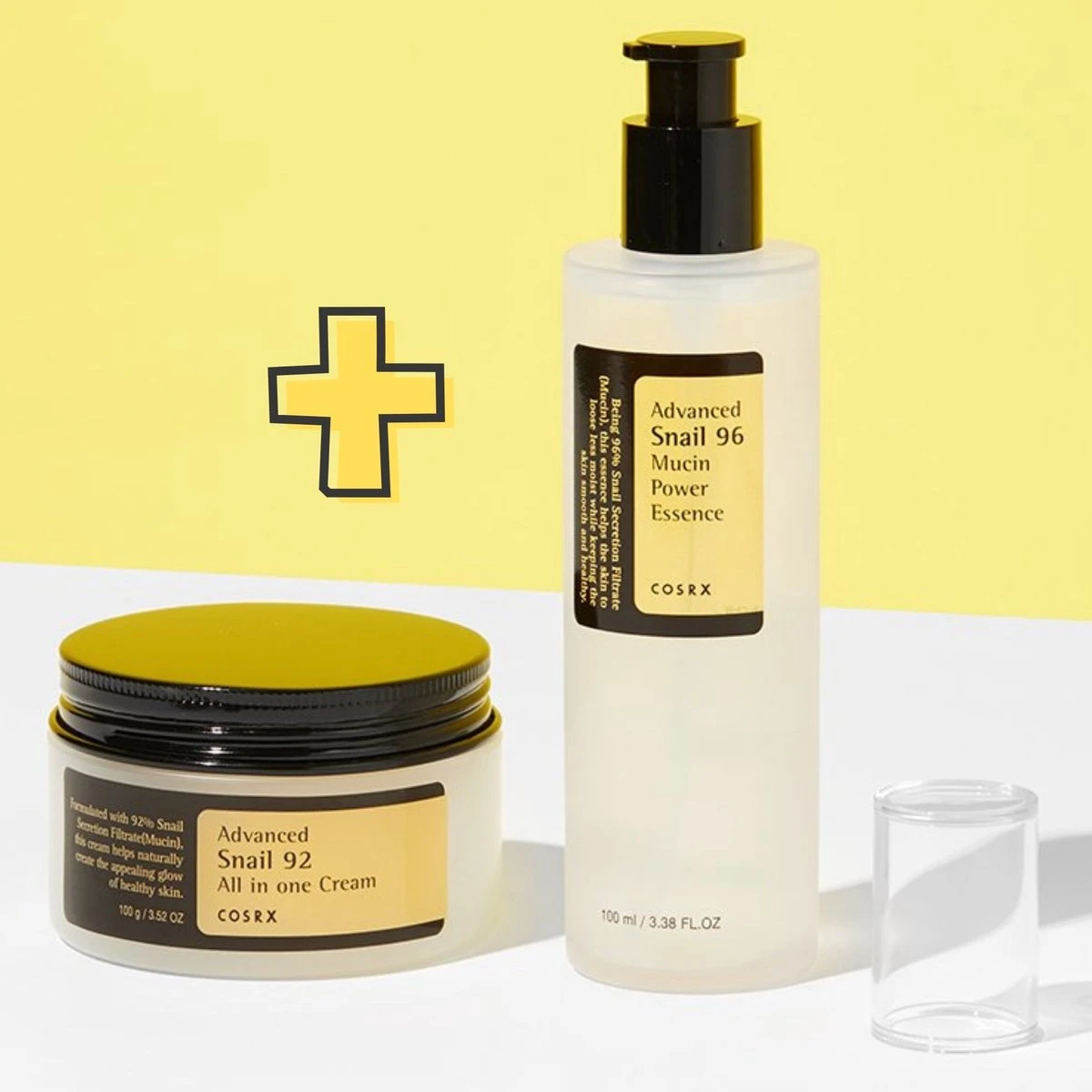 COSRX Combi Set: Advanced Snail 92 All In One Cream 100ml (1) & Advanced Snail 96 Mucin Power Essence 100ml (1) - Snail Collection COSRX - Korean Beauty - Award Winning - Ordinary Skincare Routine - Glowy Radiant & Hydrating - Gezichtsverzorgingset 3 COSRX Combi Set: Advanced Snail 92 All In One Cream 100ml (1) & Advanced Snail 96 Mucin Power Essence 100ml (1) - Snail Collection COSRX - Korean Beauty - Award Winning - Ordinary Skincare Routine - Glowy Radiant & Hydrating - Gezichtsverzorgingset