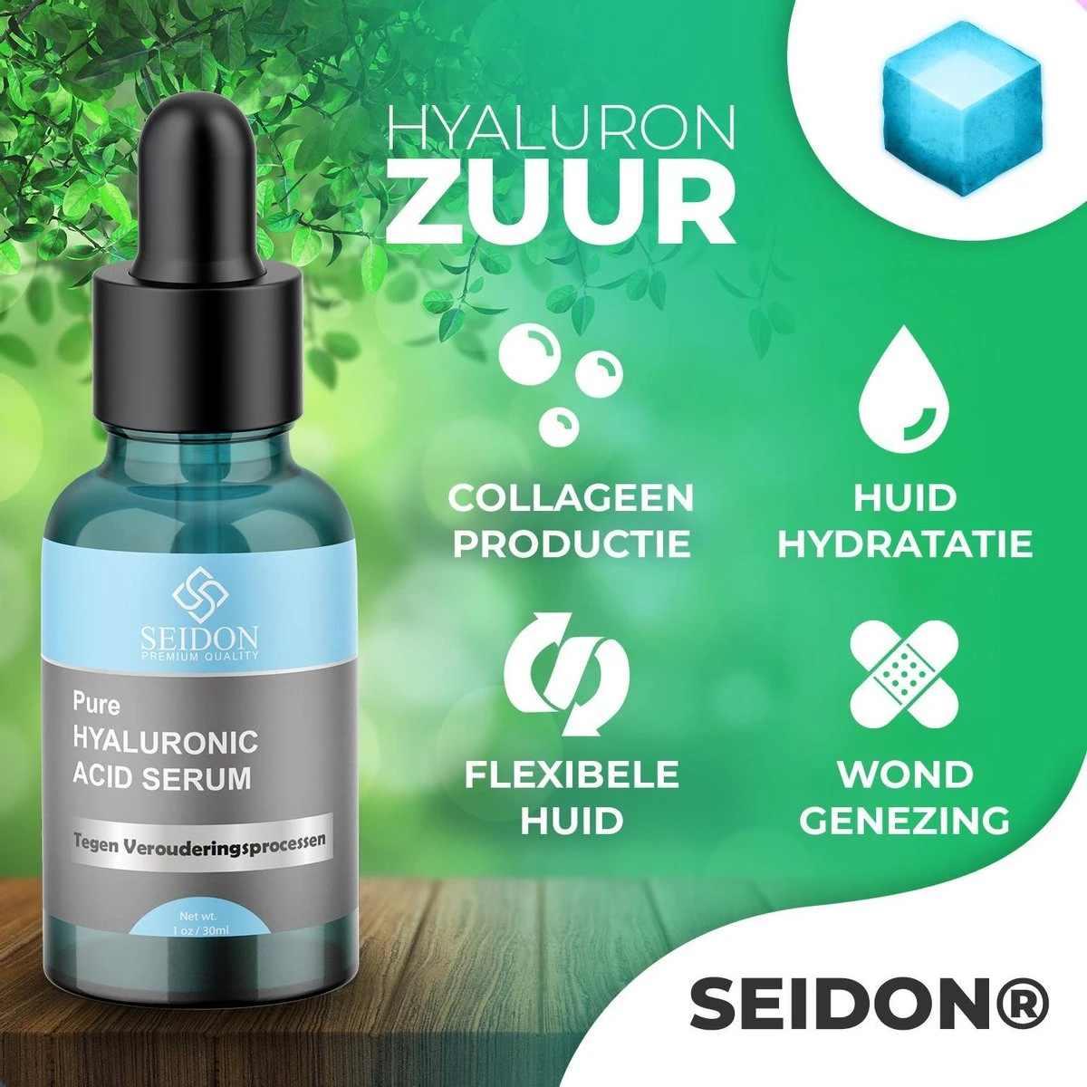 Seidon™ Vitamine C Serum & Hyaluronzuur Serum - Inclusief Dermaroller - Premium Edition - Anti Aging - Gezichtsverzorging - Anti Rimpel – 2 DUOPACK - 60mL 4 Seidon™ Vitamine C Serum & Hyaluronzuur Serum - Inclusief Dermaroller - Premium Edition - Anti Aging - Gezichtsverzorging - Anti Rimpel – 2 DUOPACK - 60mL - Afbeelding 2