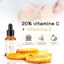 Essentials Premium Vitamin C Serum | 60 ML | 20% C Serum | Met Vitamine E | Gezichtsserum Vrouwen | Vitamine C Serum Gezicht | Vit C Serum | Anti Rimpel | Tegen Pigmentvlekken | -Gillette Winkel 1200x1200 1318
