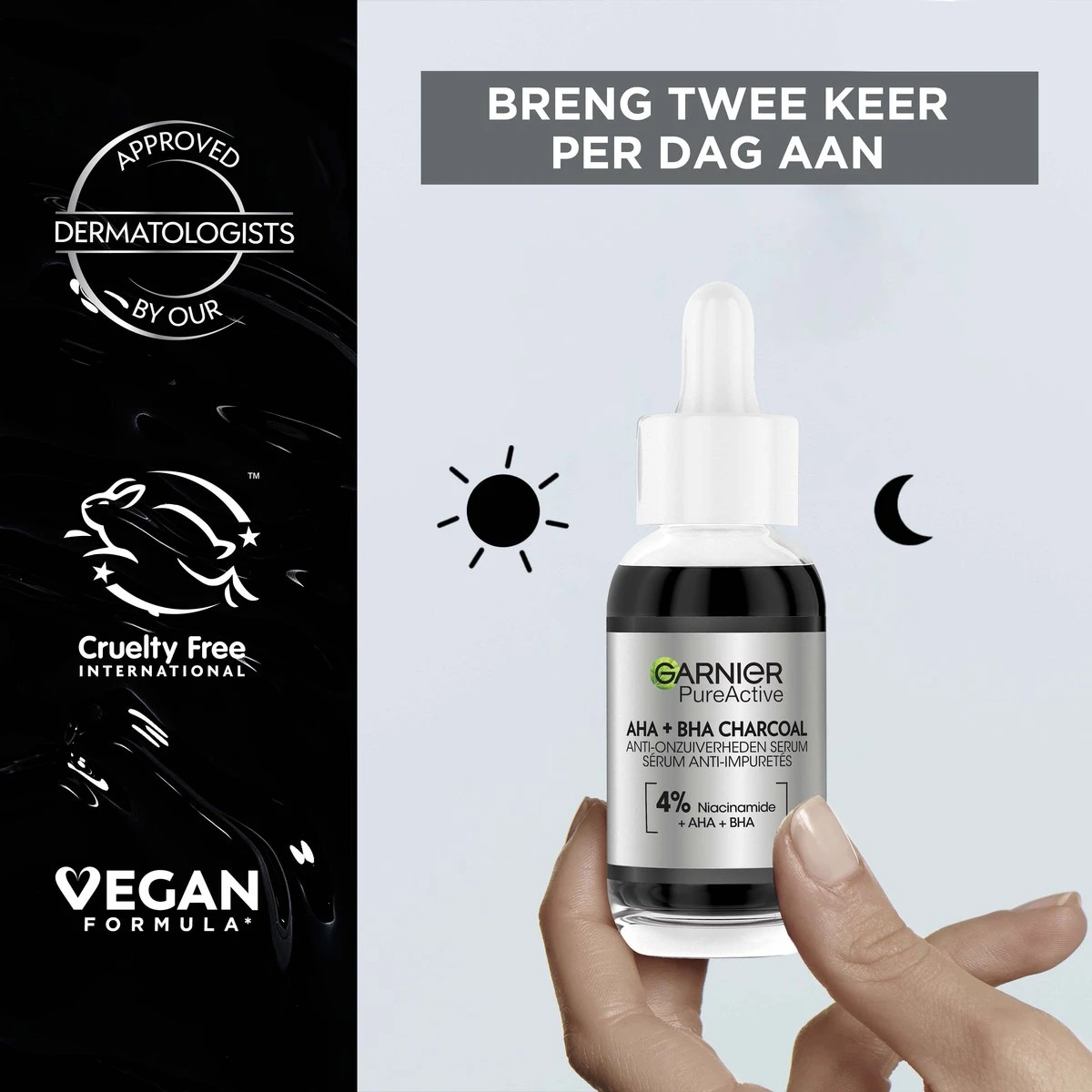 Garnier PureActive AHA + BHA Charcoal Anti-Onzuiverheden Serum - 30ml 6 Garnier PureActive AHA + BHA Charcoal Anti-Onzuiverheden Serum - 30ml - Afbeelding 4