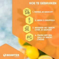 Beanter Vitamine C Serum - Vitamine E - Hyaluronzuur - 30ml -Gezichtsserum- Anti Rimpel - Anti Acne - Collageen - Verkleint Poriën - Tegen Pigmentvlekken - Herstelt UV Schade -Gillette Winkel 1200x1200 1353