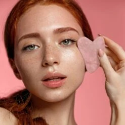 Merkloos Gua Sha Tool - 100% Rozenkwarts Steen - Inclusief Handleiding - Gezichtsmassage - Edelstenen -Gillette Winkel 1200x1200 1427