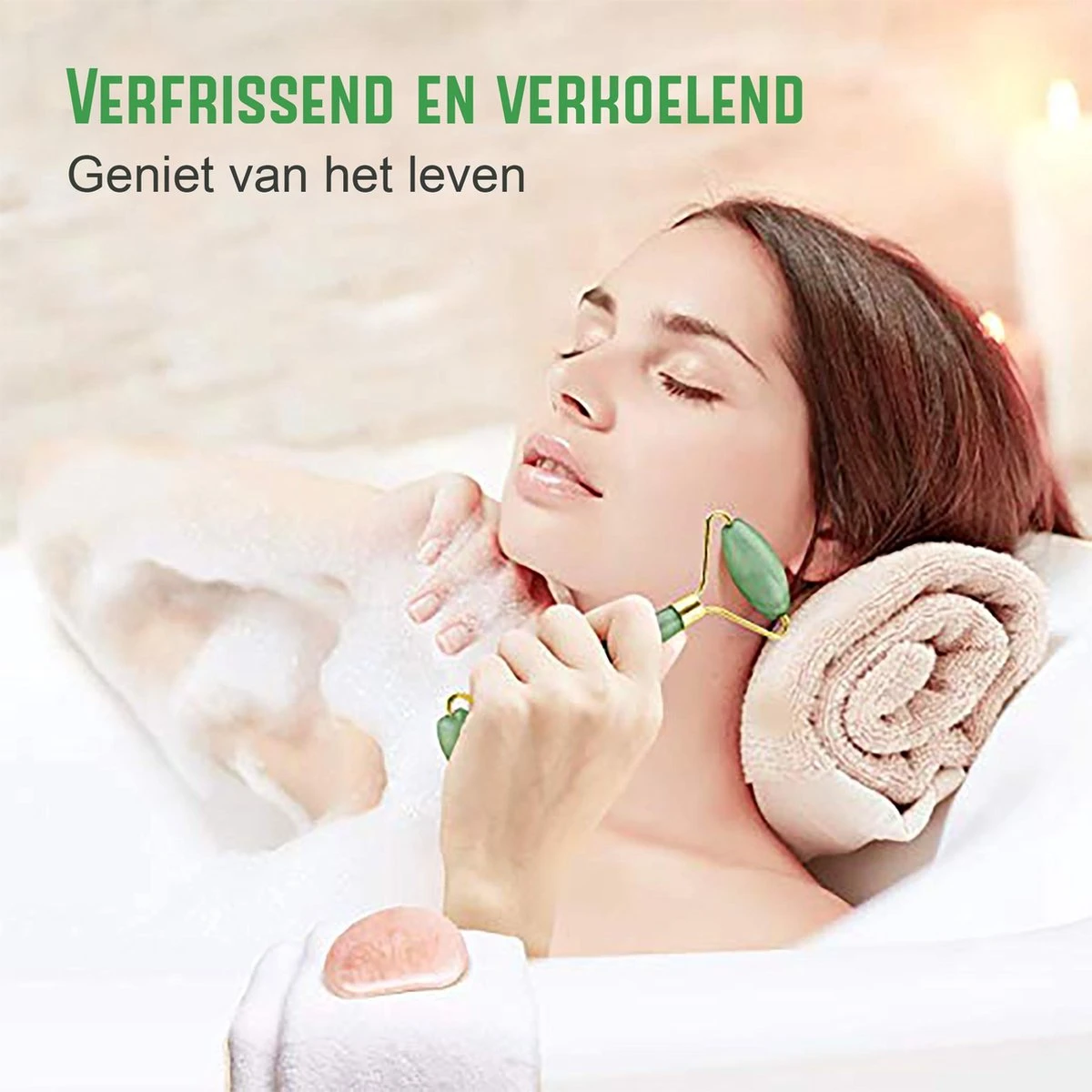 Merkloos LoveHealth Jade Roller En Gua Sha Schraper Set Gezichtsmassage - 100% Originele En Pure Jade 4 Merkloos LoveHealth Jade Roller En Gua Sha Schraper Set Gezichtsmassage - 100% Originele En Pure Jade - Afbeelding 2