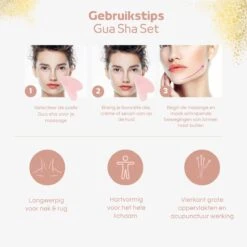 Sensage Gua Sha Set | 3-Delige Massage Set | 100% Natuurlijke Rozenkwarts Guasha Steen | Relax Anti Aging | Huidverzorging | Ontspanning | Gezichtsmassage | Lekkerder In Je Vel -Gillette Winkel 1200x1200 1477