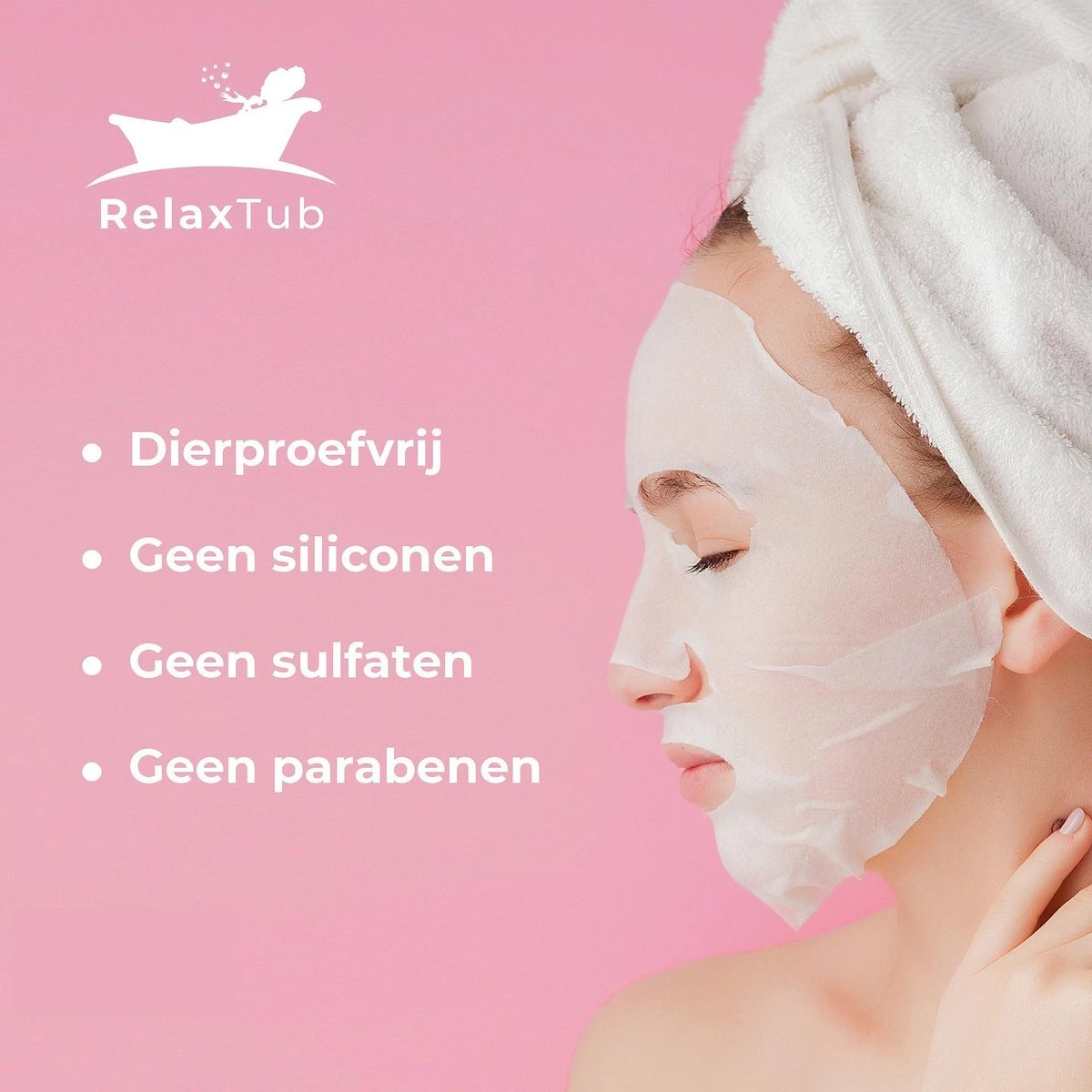 RelaxTub® Gezichtsmasker - 4 Stuks - Gezichtsmaskers Verzorging - Gezichtsmasker Hydraterend - Gezichtsverzorging Dames - Gezichtsmaskers Verzorging Meisjes - Bevat Vitamine C, Argan Olie, Aloë Vera, Ginseng Wortel - Dierproefvrij - 100% Natuurlijk 6 RelaxTub® Gezichtsmasker - 4 Stuks - Gezichtsmaskers Verzorging - Gezichtsmasker Hydraterend - Gezichtsverzorging Dames - Gezichtsmaskers Verzorging Meisjes - Bevat Vitamine C, Argan Olie, Aloë Vera, Ginseng Wortel - Dierproefvrij - 100% Natuurlijk - Afbeelding 4
