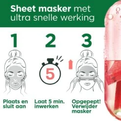Garnier SkinActive Ampul Sheet Mask Met Watermeloen & Hyaluronzuur Gezichtsmasker - 5 Stuks -Gillette Winkel 1200x1200 1538
