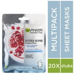Garnier SkinActive - Hydra Bomb Sheet Masker Met Granaatappel - Gezichtsmasker - 20 Stuks - Voordeelverpakking 30 Garnier SkinActive - Hydra Bomb Sheet Masker Met Granaatappel - Gezichtsmasker - 20 Stuks - Voordeelverpakking -Gillette Winkel 1200x1200 1567