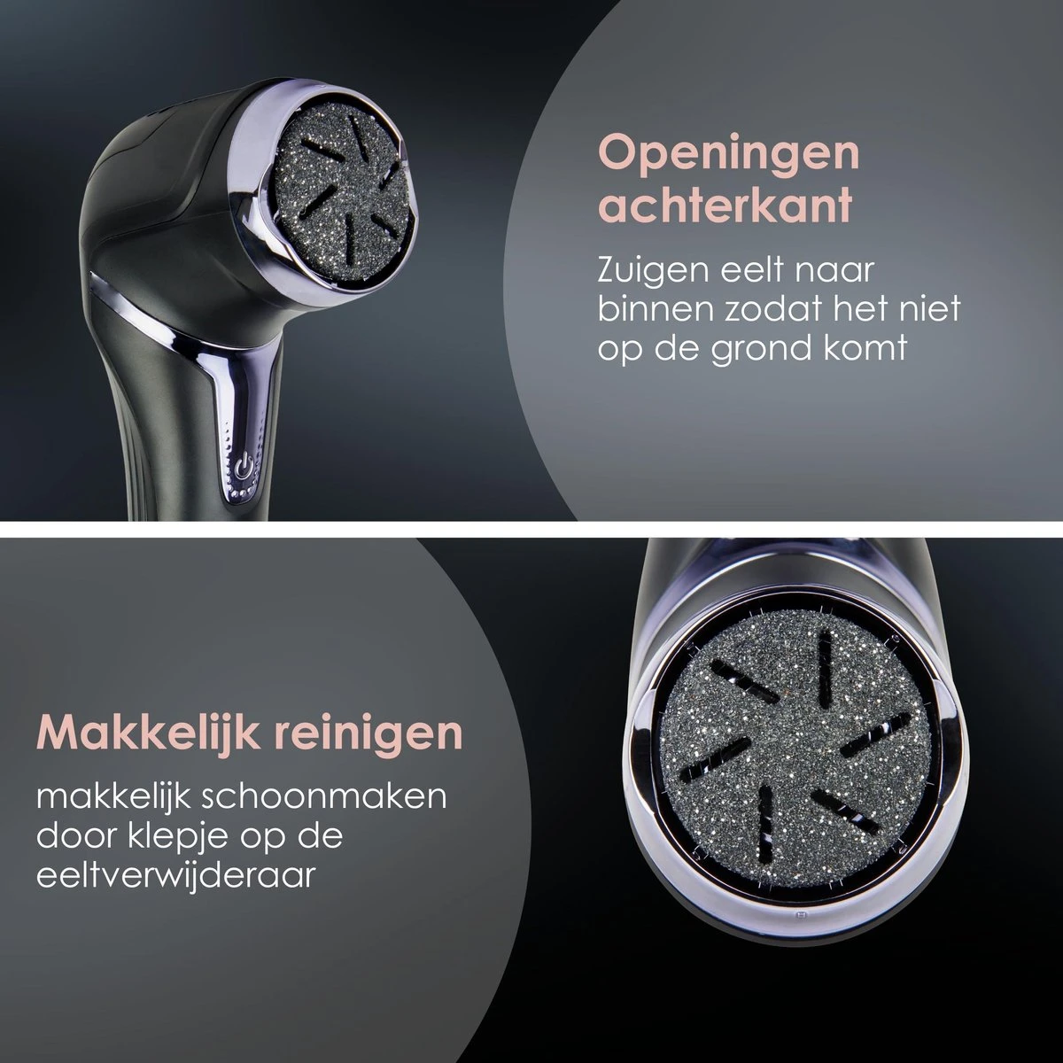 Beeperfect® Elektrische Eeltverwijderaar Met Stofzuigsysteem - Voetvijl - Eeltvijl - IPX7 Waterdicht - Gratis Pedicure Set - Zwart 11 Beeperfect® Elektrische Eeltverwijderaar Met Stofzuigsysteem - Voetvijl - Eeltvijl - IPX7 Waterdicht - Gratis Pedicure Set - Zwart - Afbeelding 9
