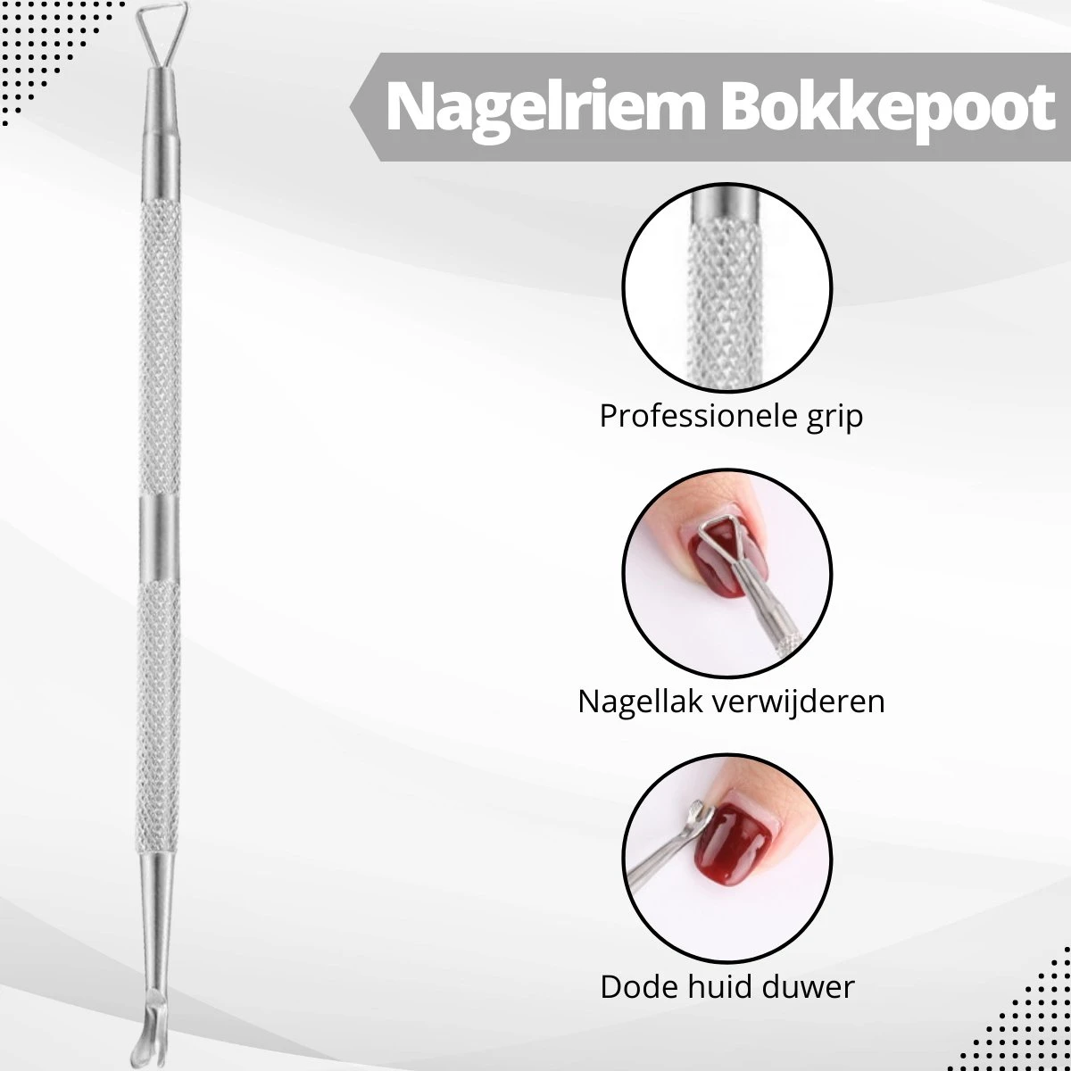 3 Delige Nagelriem Knipper Set - Cuticle Pusher Duwer Verwijderaar Trimmer Mesje - Bokkenpootje Nagels 6 3 Delige Nagelriem Knipper Set - Cuticle Pusher Duwer Verwijderaar Trimmer Mesje - Bokkenpootje Nagels - Afbeelding 4