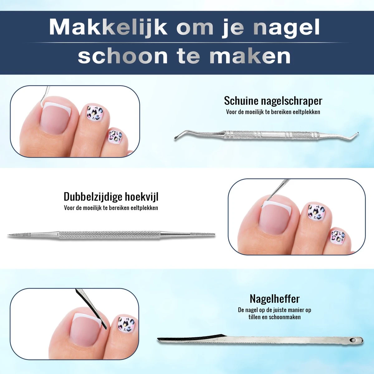 Pedicureset Professioneel - Pedicure Eeltmesjes - Eelt Verwijderaar Pedicure Set - Eeltverwijderaar Voetvijl - Eeltschraper - Eeltschaaf - Eeltrasp 4 Pedicureset Professioneel - Pedicure Eeltmesjes - Eelt Verwijderaar Pedicure Set - Eeltverwijderaar Voetvijl - Eeltschraper - Eeltschaaf - Eeltrasp - Afbeelding 2