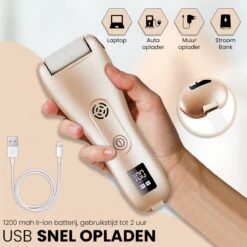 BAESS Elektrische Eeltverwijderaar - 3 Slijprollen - Afzuiging - Oplaadbaar - Goud -Gillette Winkel 1200x1200 1931