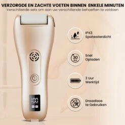 BAESS Elektrische Eeltverwijderaar - 3 Slijprollen - Afzuiging - Oplaadbaar - Goud -Gillette Winkel 1200x1200 1935