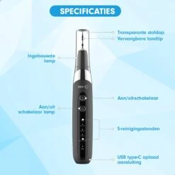 DEN-T® PRO U500 - Elektrische Sonische Tandsteen Verwijderaar - Zwart -Gillette Winkel 1200x1200 196