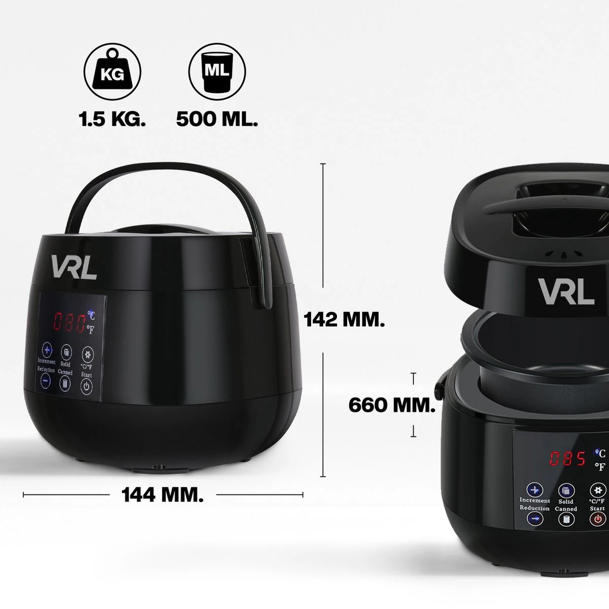 VRL Smart Wax Apparaat - Ontharing - Ontharingsapparaat - Touchscreen - LED Display - Geschikt Voor Alle Soorten Wax 9 VRL Smart Wax Apparaat - Ontharing - Ontharingsapparaat - Touchscreen - LED Display - Geschikt Voor Alle Soorten Wax - Afbeelding 7