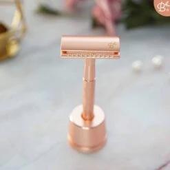 Bamboozy Safety Razor Met Houder RVS + 20 Scheermesjes Rose Gold Goud Voor Vrouwen Dames Mannen Double Edge Zero Waste Duurzaam Scheren -Gillette Winkel 1200x1200 2168
