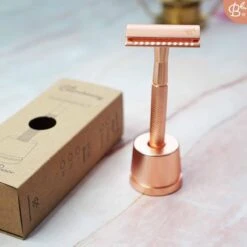 Bamboozy Safety Razor Met Houder RVS + 20 Scheermesjes Rose Gold Goud Voor Vrouwen Dames Mannen Double Edge Zero Waste Duurzaam Scheren -Gillette Winkel 1200x1200 2181