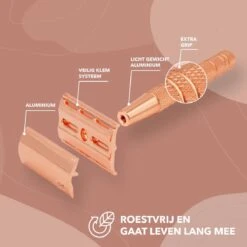Safety Razor + 20 Scheermesjes Aluminium Rose Gold Goud Voor Vrouwen Dames Venus Scheermes Veiligheidsscheermes 19 Safety Razor + 20 Scheermesjes Aluminium Rose Gold Goud Voor Vrouwen Dames Venus Scheermes Veiligheidsscheermes -Gillette Winkel 1200x1200 2198