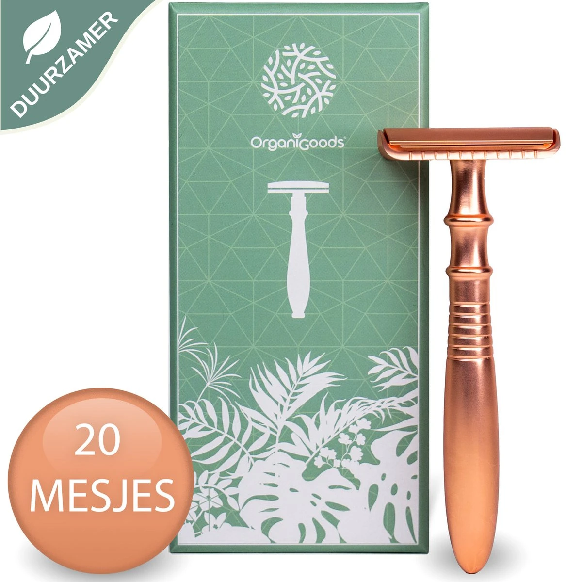 OrganiGoods Safety Razor + 20 Scheermesjes Blades - Safety Razor Voor Vrouwen - Rose Gold Goud Scheermes - Double Edge Single Blade - Veiligheidsscheermes - Duurzaam Scheermesje 3 OrganiGoods Safety Razor + 20 Scheermesjes Blades - Safety Razor Voor Vrouwen - Rose Gold Goud Scheermes - Double Edge Single Blade - Veiligheidsscheermes - Duurzaam Scheermesje