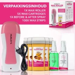 MURLEY'S Wax Apparaat Roll-On Honing Wax Ontharing Set Met 5x Cartridges + Before En After Sprays + 100 Strips- Voor Lichaam En Gezicht - Zwart -Gillette Winkel 1200x1200 2272