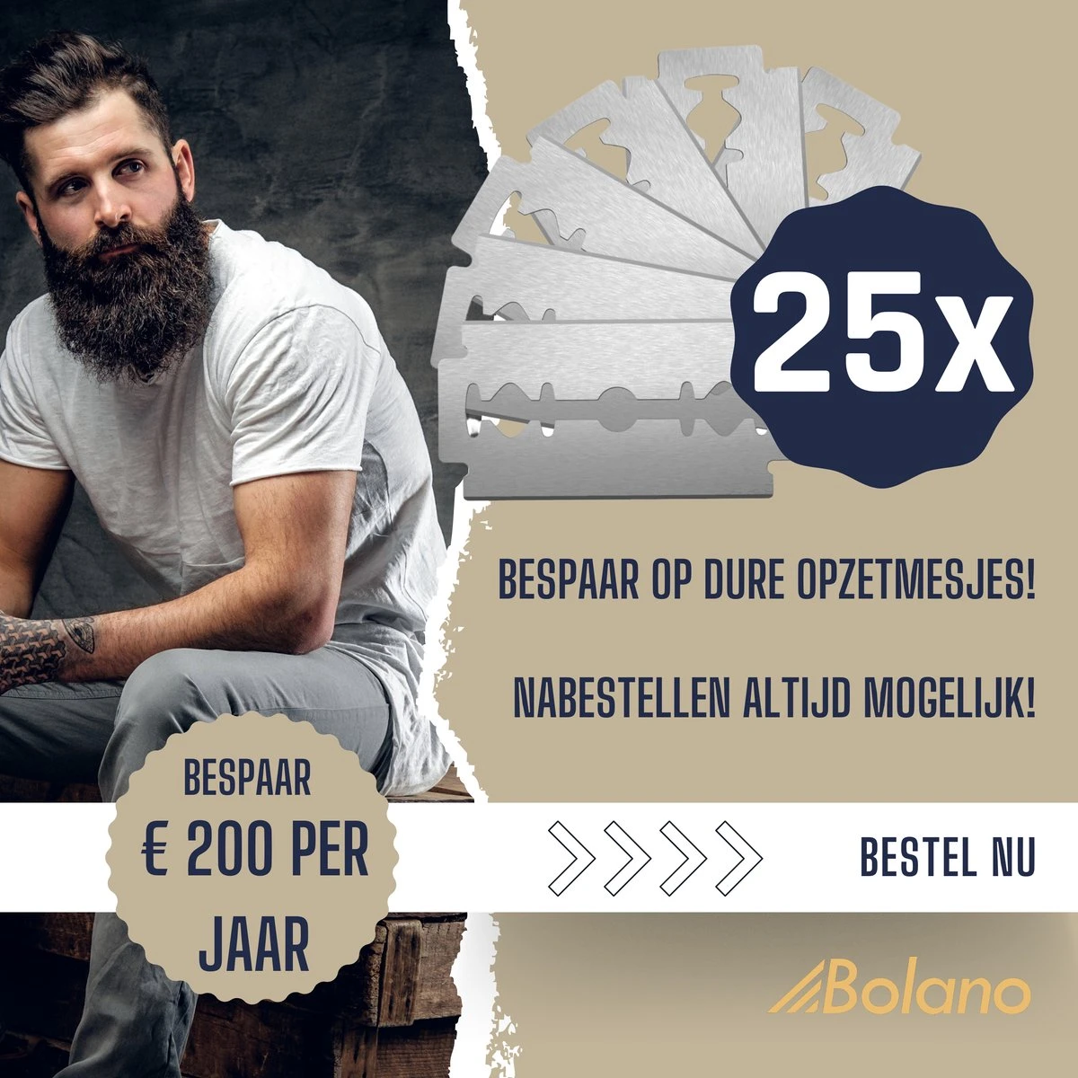 Bolano® Safety Razor Set Black Metallic + 25 Double Edge Scheermesjes + Houder - Klassiek Scheermes Voor Mannen En Vrouwen - Messing 4 Bolano® Safety Razor Set Black Metallic + 25 Double Edge Scheermesjes + Houder - Klassiek Scheermes Voor Mannen En Vrouwen - Messing - Afbeelding 2