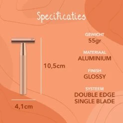 Bamboozy Safety Razor + 10 Scheermesjes Aluminium Rose Gold Goud Unisex Voor Vrouwen Scheermes -Gillette Winkel 1200x1200 2455