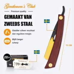 Premium Shavette Open Scheermes Met 20 Scheermesjes - Straight Razor Kappersmes - Barbiersmes - Cut Throat Razor Nekmes - Klassiek Klap Scheermes - Safety Razor Feather Mes -Gillette Winkel 1200x1200 2562