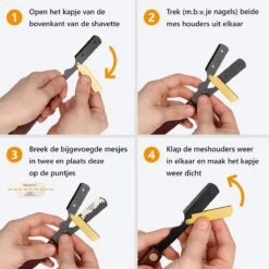 Premium Shavette Open Scheermes Met 20 Scheermesjes - Straight Razor Kappersmes - Barbiersmes - Cut Throat Razor Nekmes - Klassiek Klap Scheermes - Safety Razor Feather Mes -Gillette Winkel 1200x1200 2564