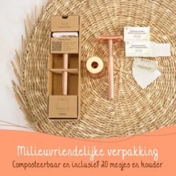 Bamboozy Safety Razor RVS Vlinder + Houder + 20 Scheermesjes Rose Gold Goud Voor Vrouwen Dames Mannen Double Edge Zero Waste Duurzaam Scheren -Gillette Winkel 1200x1200 2576
