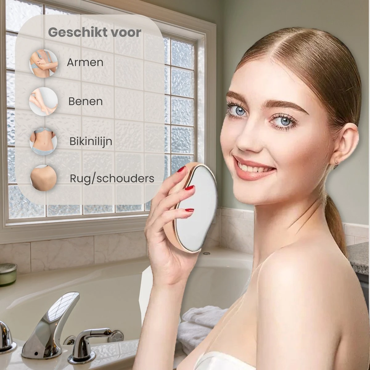 Skinnables Crystal Hair Removal - Crystal Hair Eraser - Scrubi - Bleame - Kristalpad - Pijnloos Ontharen - Inclusief GRATIS Scrubhandschoen - Goud - 2022 Versie 4 Skinnables Crystal Hair Removal - Crystal Hair Eraser - Scrubi - Bleame - Kristalpad - Pijnloos Ontharen - Inclusief GRATIS Scrubhandschoen - Goud - 2022 Versie - Afbeelding 2