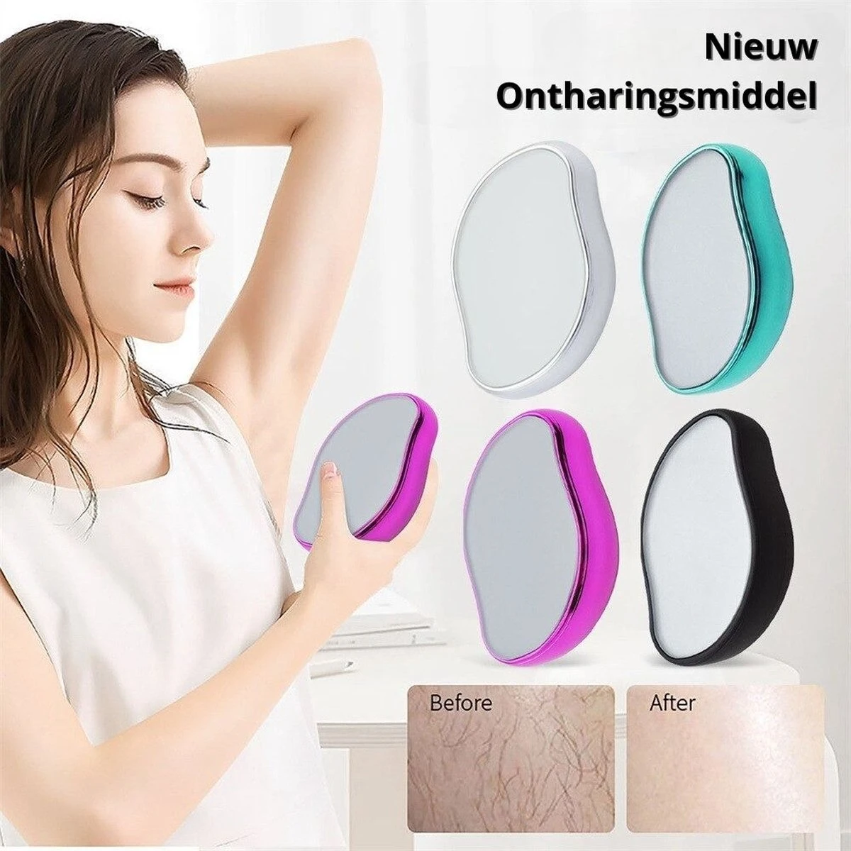 Crystal Hair Removal - Kristalpad Als Haarverwijderaar Voor Mannen/vrouwen - Ladyshaves - Bodygroomer - Zwart 8 Crystal Hair Removal - Kristalpad Als Haarverwijderaar Voor Mannen/vrouwen - Ladyshaves - Bodygroomer - Zwart - Afbeelding 6