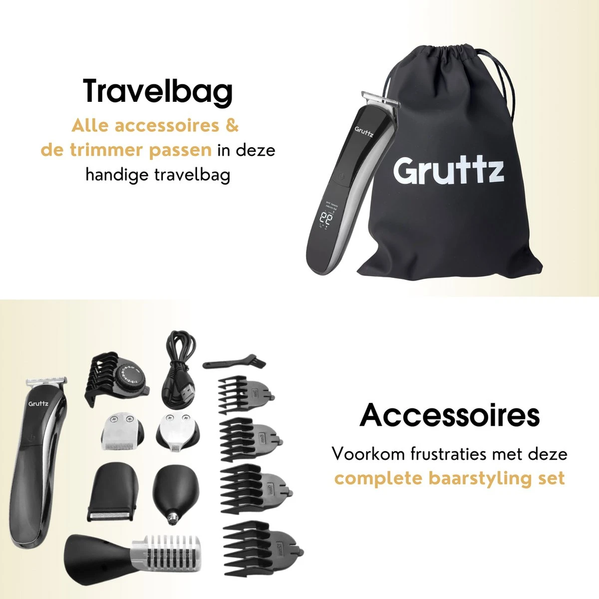 Gruttz - 11 In 1 Baardtrimmer Voor Mannen - Inclusief Reistas - Trimmer Baard Neus Oor En Lichaam - Bodygroomer Mannen 9 Gruttz - 11 In 1 Baardtrimmer Voor Mannen - Inclusief Reistas - Trimmer Baard Neus Oor En Lichaam - Bodygroomer Mannen - Afbeelding 7