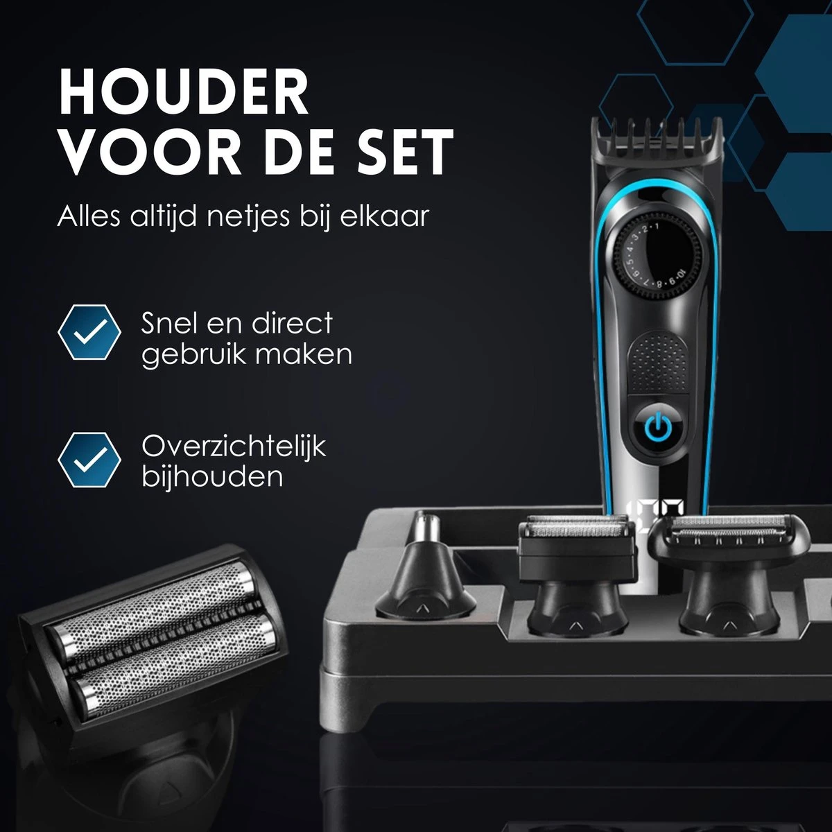 Beeperfect® 5 In 1 Baardtrimmer Voor Mannen - Incl. 5 Opzetstukken - Trimmer - Bodygroomer - Neus En Oortrimmer - 0.5-10MM - Gratis Baardkam 4 Beeperfect® 5 In 1 Baardtrimmer Voor Mannen - Incl. 5 Opzetstukken - Trimmer - Bodygroomer - Neus En Oortrimmer - 0.5-10MM - Gratis Baardkam - Afbeelding 2