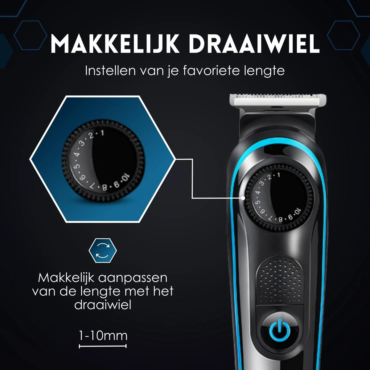 Beeperfect® 5 In 1 Baardtrimmer Voor Mannen - Incl. 5 Opzetstukken - Trimmer - Bodygroomer - Neus En Oortrimmer - 0.5-10MM - Gratis Baardkam 9 Beeperfect® 5 In 1 Baardtrimmer Voor Mannen - Incl. 5 Opzetstukken - Trimmer - Bodygroomer - Neus En Oortrimmer - 0.5-10MM - Gratis Baardkam - Afbeelding 7