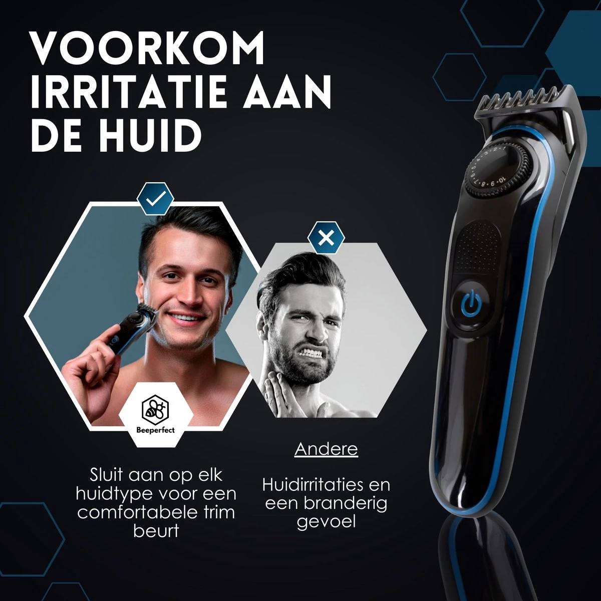 Beeperfect® 5 In 1 Baardtrimmer Voor Mannen - Incl. 5 Opzetstukken - Trimmer - Bodygroomer - Neus En Oortrimmer - 0.5-10MM - Gratis Baardkam 11 Beeperfect® 5 In 1 Baardtrimmer Voor Mannen - Incl. 5 Opzetstukken - Trimmer - Bodygroomer - Neus En Oortrimmer - 0.5-10MM - Gratis Baardkam - Afbeelding 9