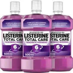 LISTERINE Total Care Tandbescherming, Mondspoeling, Biedt Complete Bescherming Voor Sterke Tanden Met 6 In 1 Effect, 3 X 500 Ml -Gillette Winkel 1200x1200 311