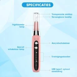 DEN-T® PRO U500 - Elektrische Sonische Tandsteen Verwijderaar - Roze -Gillette Winkel 1200x1200 346