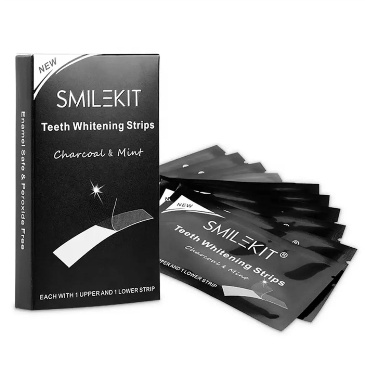 Teeth Whitening Strips - Tanden Bleken - Tandenbleekset - Tandenbleek Strips - 100% Natuurlijk/Vegan - 28x Tandenbleek Strips - (0%) Peroxide - Activated Houtskool & Kokosolie - Beauty - Frisse Adem 3 Teeth Whitening Strips - Tanden Bleken - Tandenbleekset - Tandenbleek Strips - 100% Natuurlijk/Vegan - 28x Tandenbleek Strips - (0%) Peroxide - Activated Houtskool & Kokosolie - Beauty - Frisse Adem