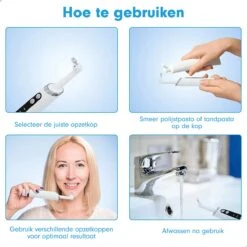 DEN-T® PRO P350 Elektrische Tandenpolijster - Wit - 5 Standen - 5 Opzetstukken - Polijstmachine - Polijstset - Tanden Polijsten - -Gillette Winkel 1200x1200 656