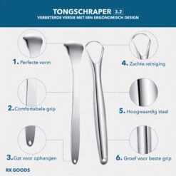 RX Goods RVS Tongschraper Voor Mondverzorging – 4 Stuks – Tongreiniger, Tongborstel & Tong Schraper – Duurzaam & Herbruikbaar -Gillette Winkel 1200x1200 938